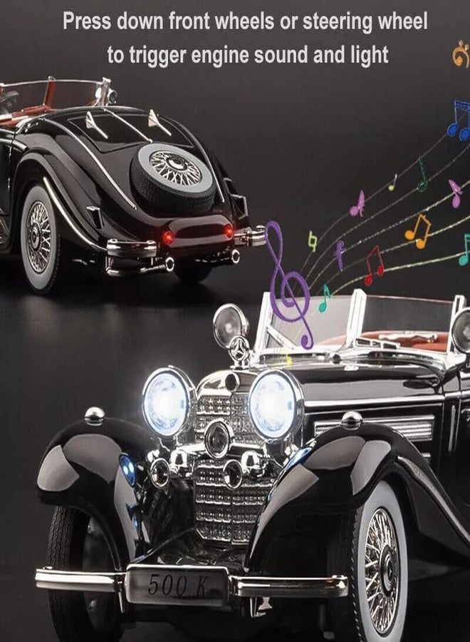 Arthasya Model 1:24 Mercedees Benz 500K Model Alloy Metal Pull Back Die-cast Car Openable Doors with Sound and Light Vehicle Car Toy for Kids - Multicolor - Image 5